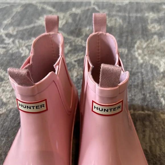 🎀HUNTER🎀 Pink Short Glossy Rain Boots 37 - Picture 8 of 9
